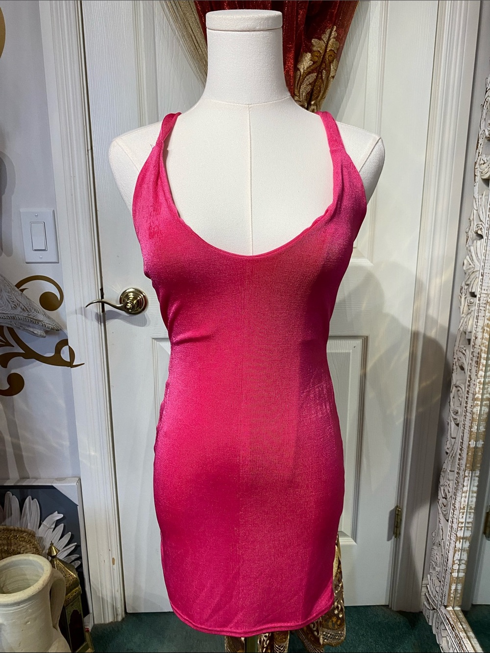 Misguided Pink Slinky Dress NWOT